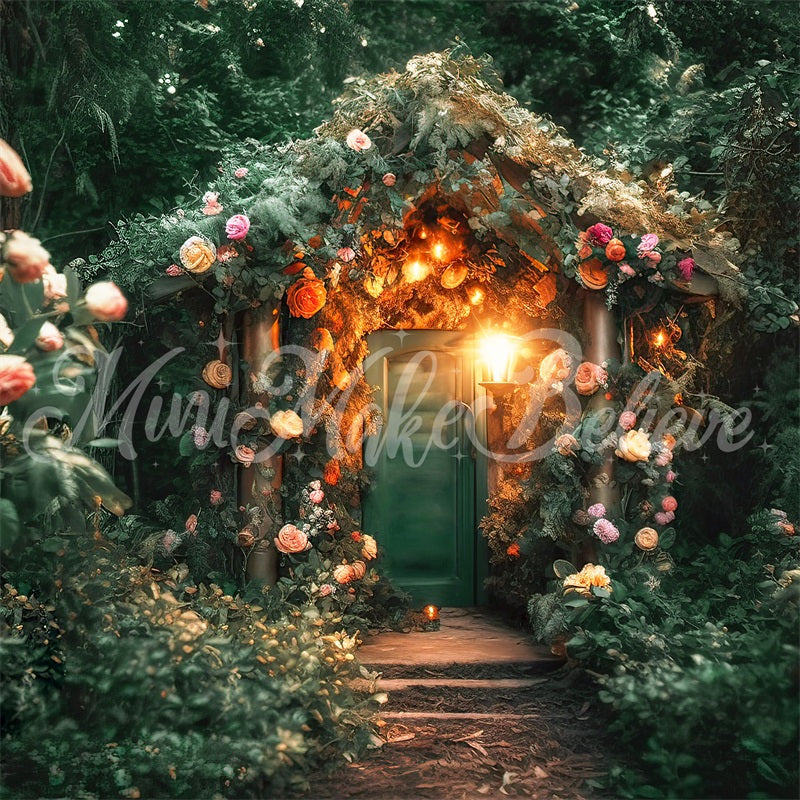 Kate Forest Fairy House with Flowers Backdrop Designed by Mini MakeBelieve - Kate Backdrop AU