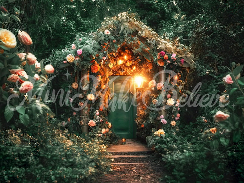 Kate Forest Fairy House with Flowers Backdrop Designed by Mini MakeBelieve - Kate Backdrop AU