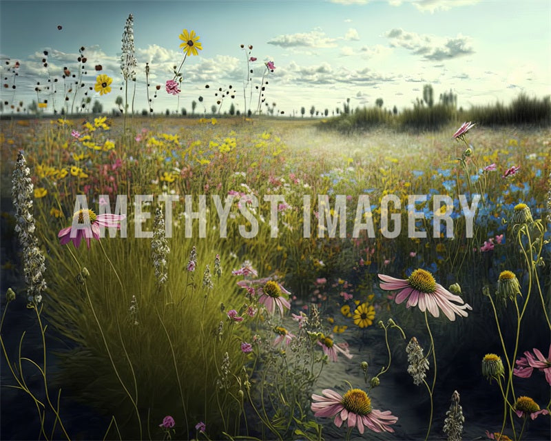 Kate Summer Wildflowers Backdrop Flower Designed by Angela Marie Photography - Kate Backdrop AU