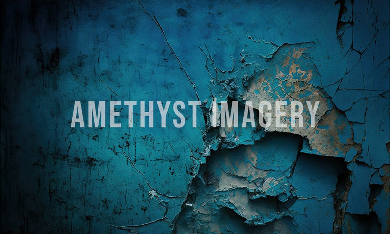 Kate Blue Paint Cracked Wall Backdrop Designed by Angela Marie Photography - Kate Backdrop AU