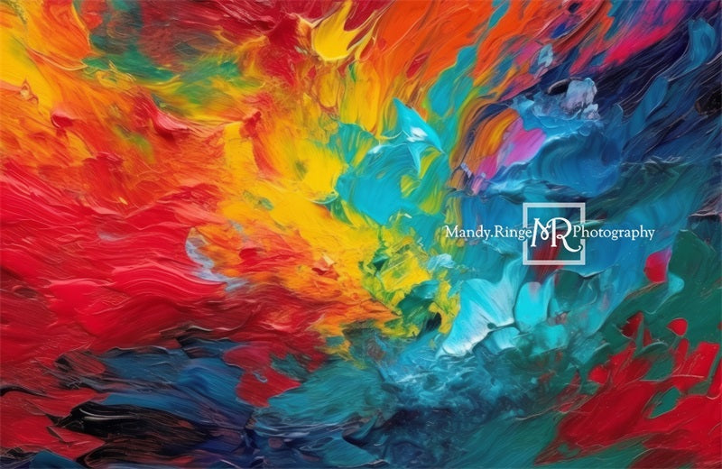 Kate Abstract Rainbow Paint Backdrop Designed by Mandy Ringe Photography - Kate Backdrop AU