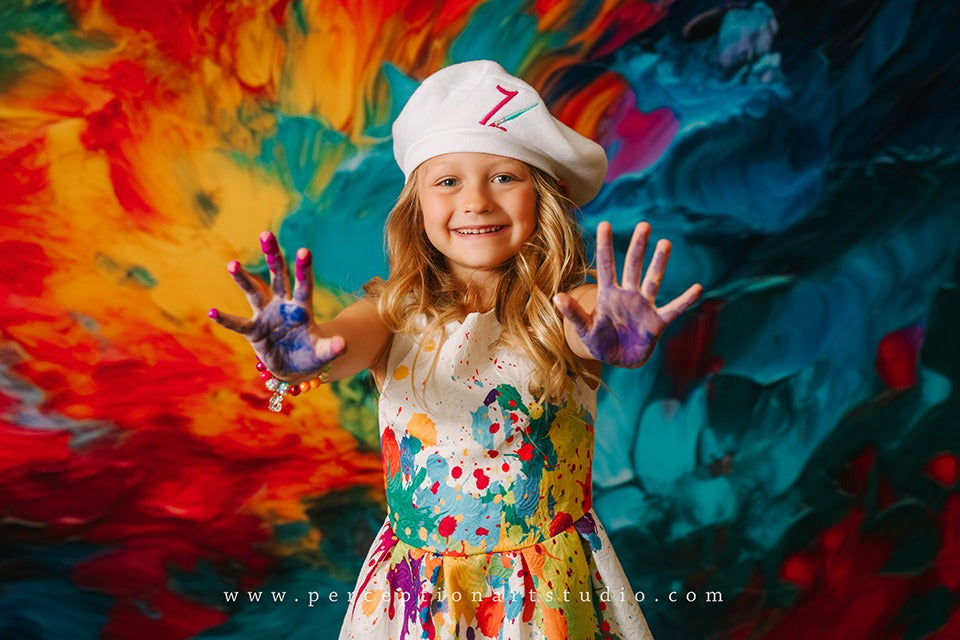 Kate Abstract Rainbow Paint Backdrop Designed by Mandy Ringe Photography - Kate Backdrop AU