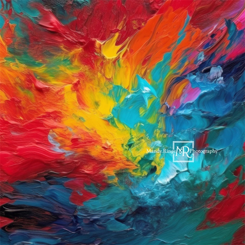 Kate Abstract Rainbow Paint Backdrop Designed by Mandy Ringe Photography - Kate Backdrop AU