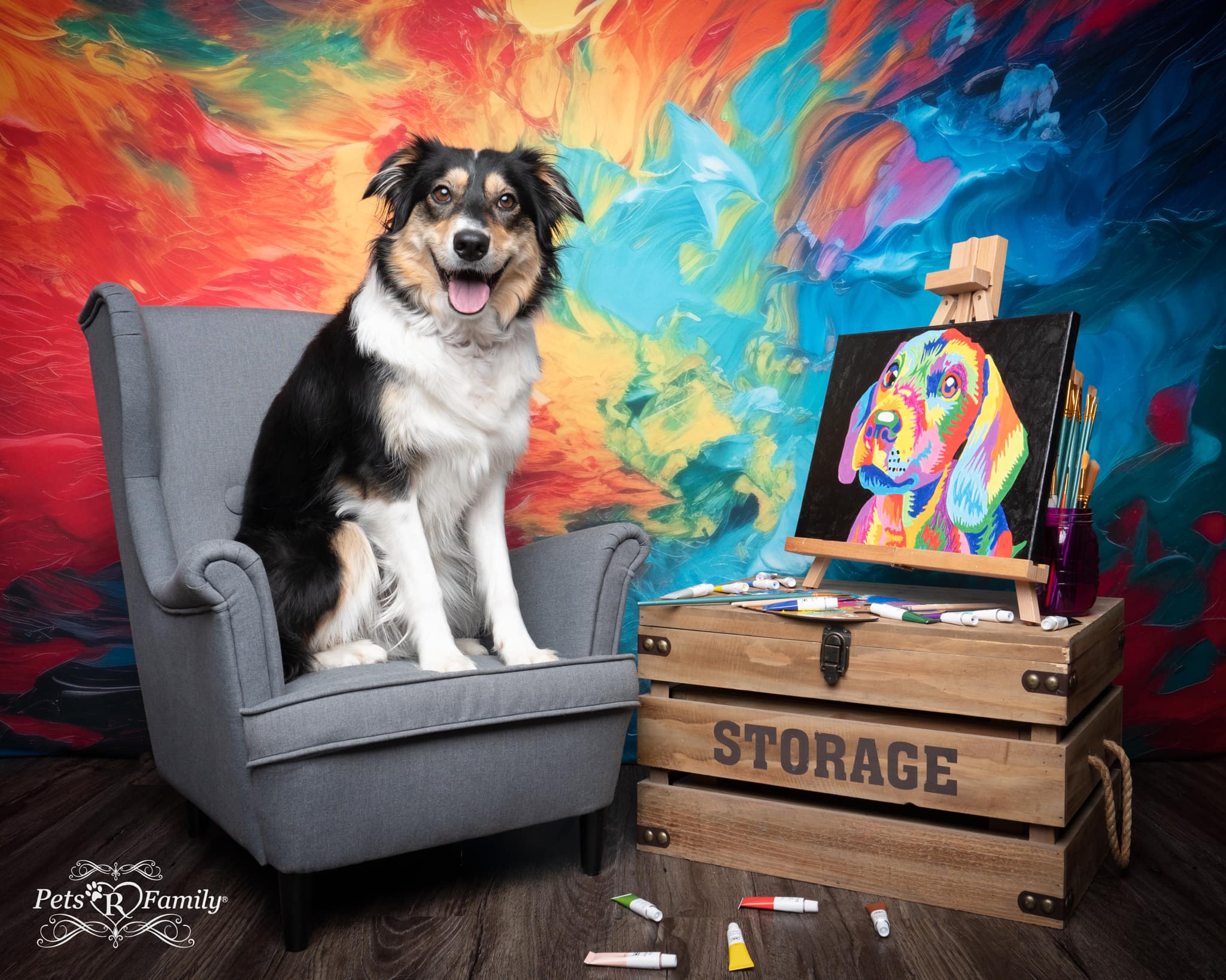 Kate Abstract Rainbow Paint Backdrop Designed by Mandy Ringe Photography - Kate Backdrop AU