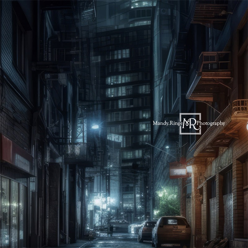 Kate Alley at Night Backdrop Designed by Mandy Ringe Photography - Kate Backdrop AU