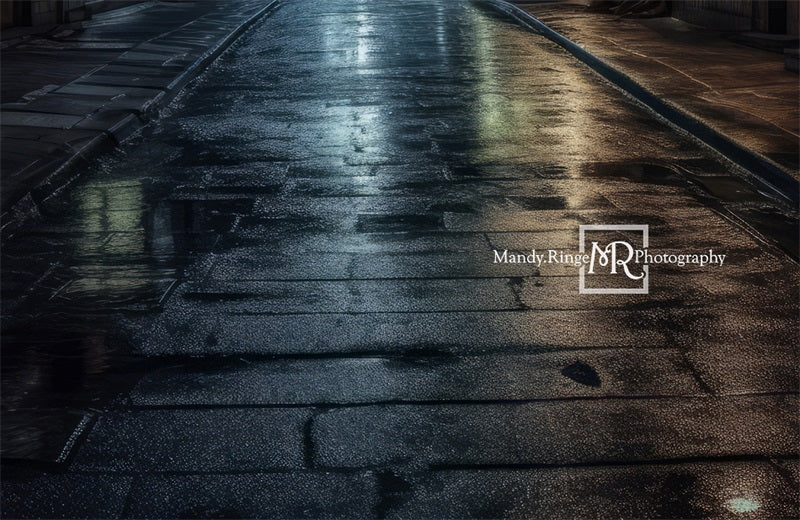 Kate Alley at Night Floor Backdrop Street Designed by Mandy Ringe Photography - Kate Backdrop AU