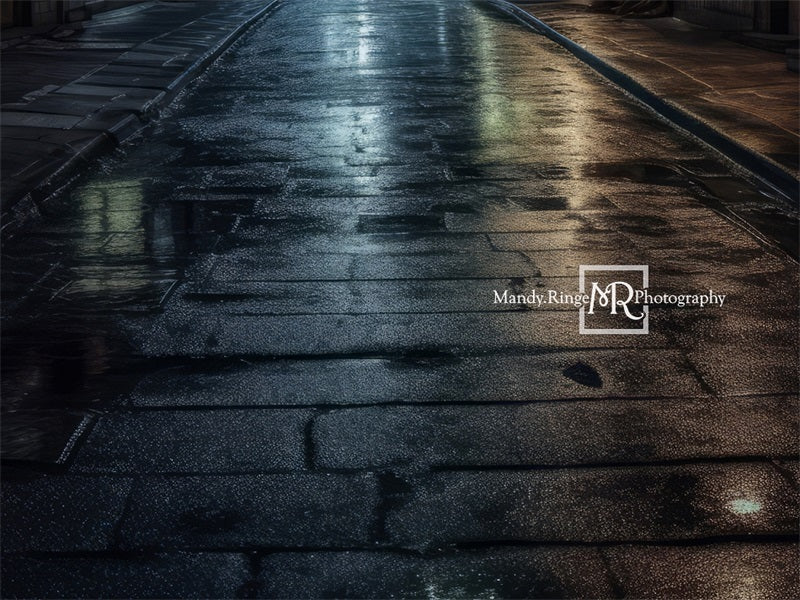 Kate Alley at Night Floor Backdrop Street Designed by Mandy Ringe Photography - Kate Backdrop AU