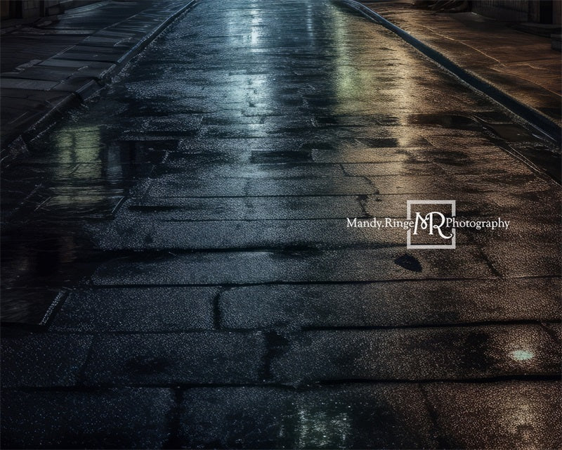 Kate Alley at Night Floor Backdrop Street Designed by Mandy Ringe Photography - Kate Backdrop AU