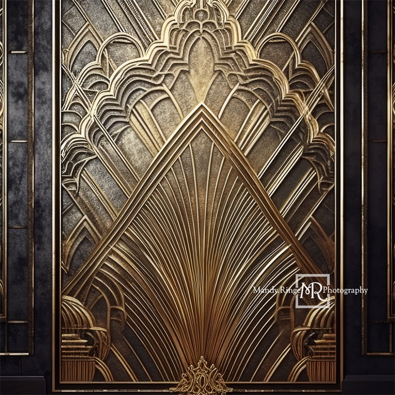Kate Black Gold Art Deco Gatsby Door Backdrop Designed by Mandy Ringe Photography - Kate Backdrop AU