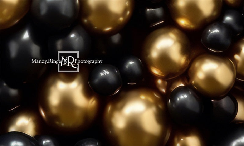Kate Black Gold Balloon Party Backdrop Designed by Mandy Ringe Photography - Kate Backdrop AU