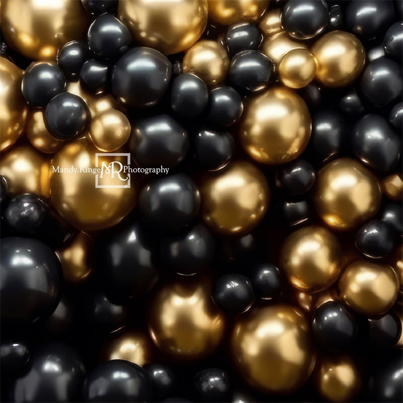 Kate Black Gold Balloon Party Backdrop Designed by Mandy Ringe Photography - Kate Backdrop AU
