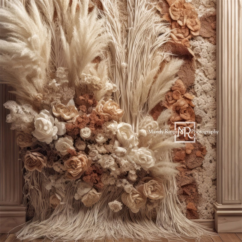 Kate Boho Dried Florals Tapestry Backdrop Designed by Mandy Ringe Photography - Kate Backdrop AU