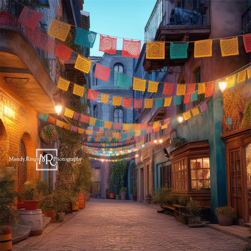 Kate Fiesta Decorated Street Backdrop Designed by Mandy Ringe Photography - Kate Backdrop AU