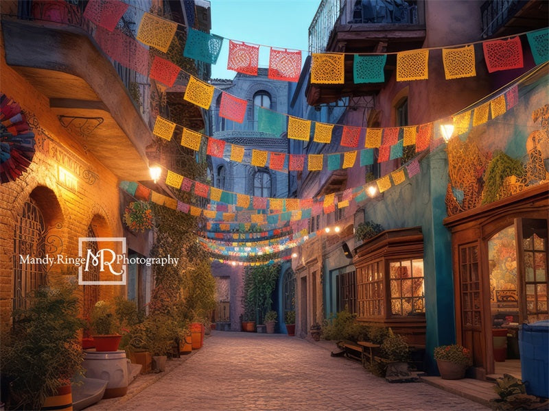 Kate Fiesta Decorated Street Backdrop Designed by Mandy Ringe Photography - Kate Backdrop AU