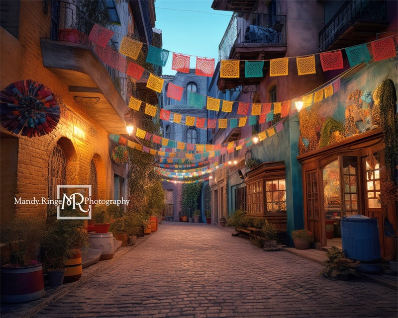 Kate Fiesta Decorated Street Backdrop Designed by Mandy Ringe Photography - Kate Backdrop AU