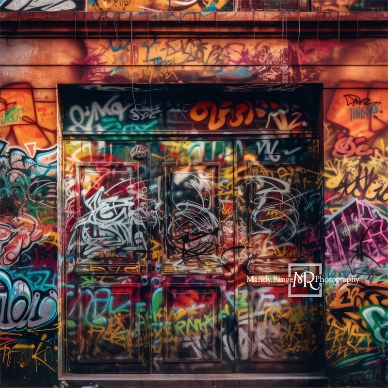 Kate Street Color Graffiti Backdrop Designed by Mandy Ringe Photography - Kate Backdrop AU