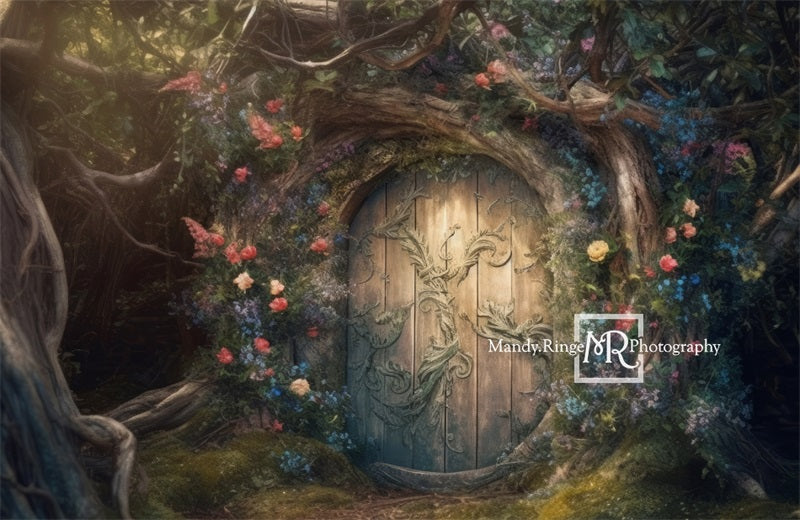 Kate Fairy Tree House Flowers Backdrop Designed by Mandy Ringe Photography - Kate Backdrop AU