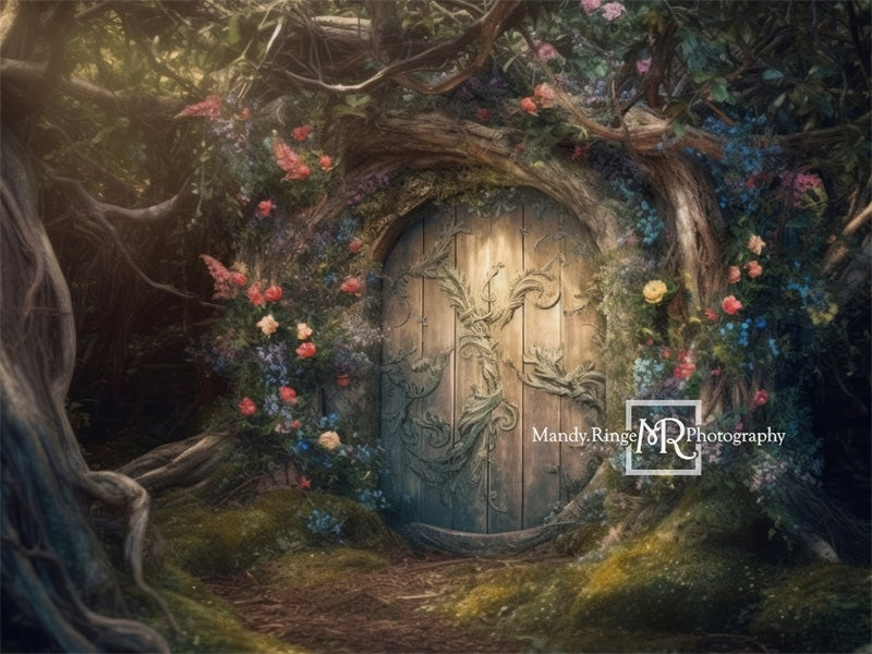 Kate Fairy Tree House Flowers Backdrop Designed by Mandy Ringe Photography - Kate Backdrop AU