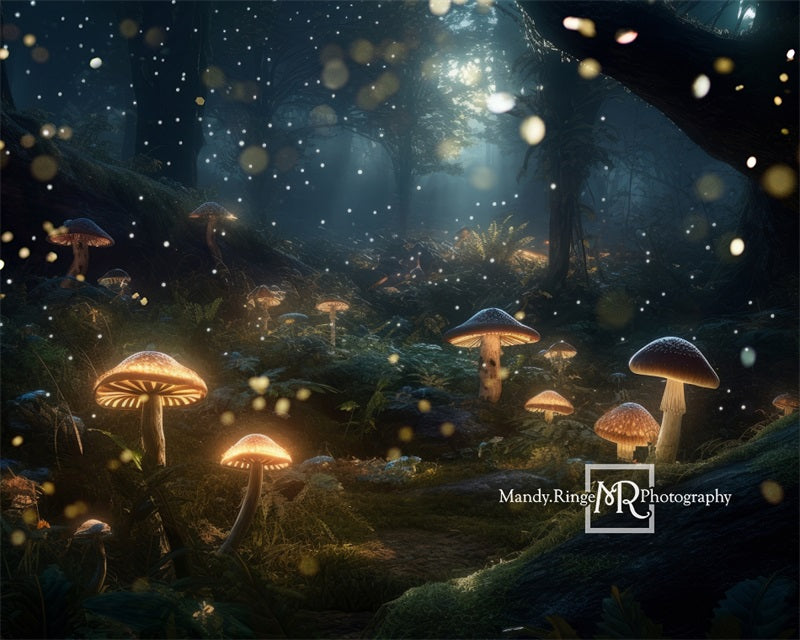 Kate Enchanted Mushroom Backdrop Forest Night Designed by Mandy Ringe Photography - Kate Backdrop AU
