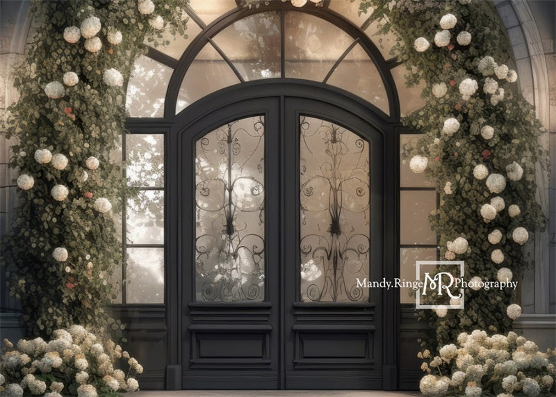 Kate Front Door Hydrangea Flower Night Backdrop Designed by Mandy Ringe Photography - Kate Backdrop AU