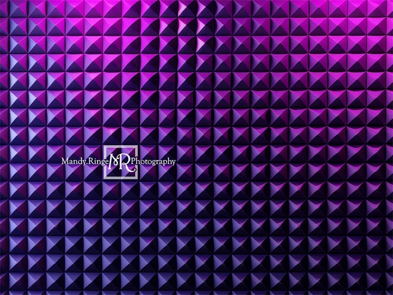Kate Futuristic Purple Geometric Texture Wall Backdrop Designed by Mandy Ringe Photography - Kate Backdrop AU