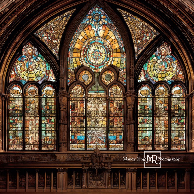Kate Gothic Arched Stained Glass Window Backdrop Designed by Mandy Ringe Photography - Kate Backdrop AU