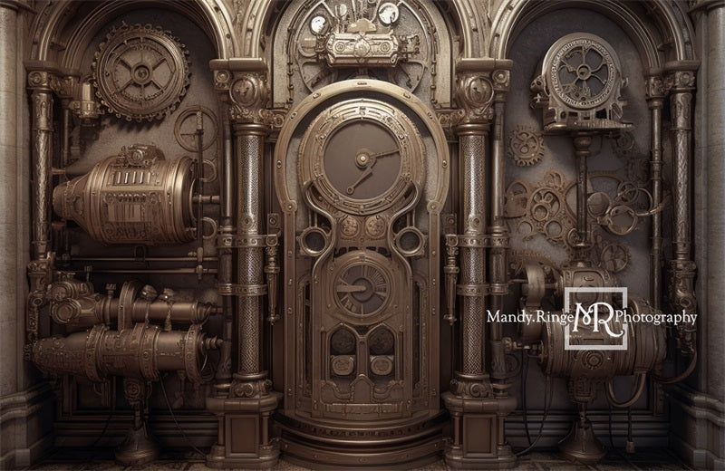 Kate Industrial Steampunk Wall Backdrop Designed by Mandy Ringe Photography