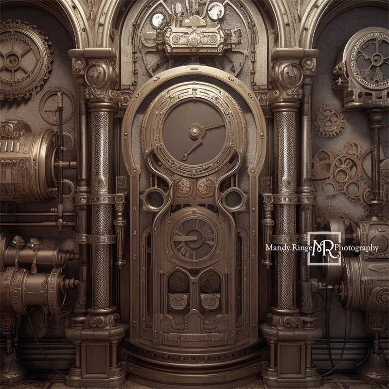 Kate Industrial Steampunk Wall Backdrop Designed by Mandy Ringe Photography