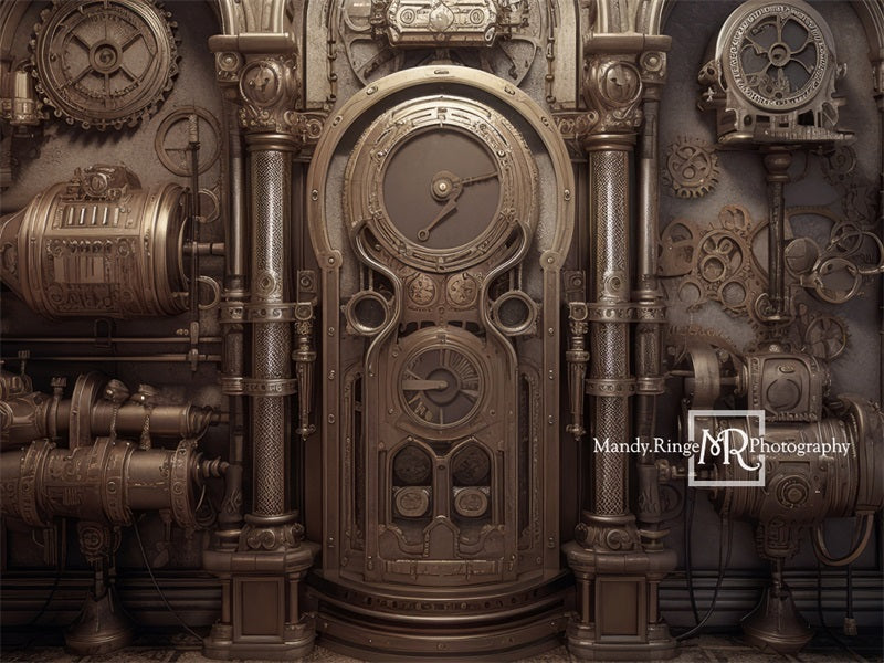 Kate Industrial Steampunk Wall Backdrop Designed by Mandy Ringe Photography