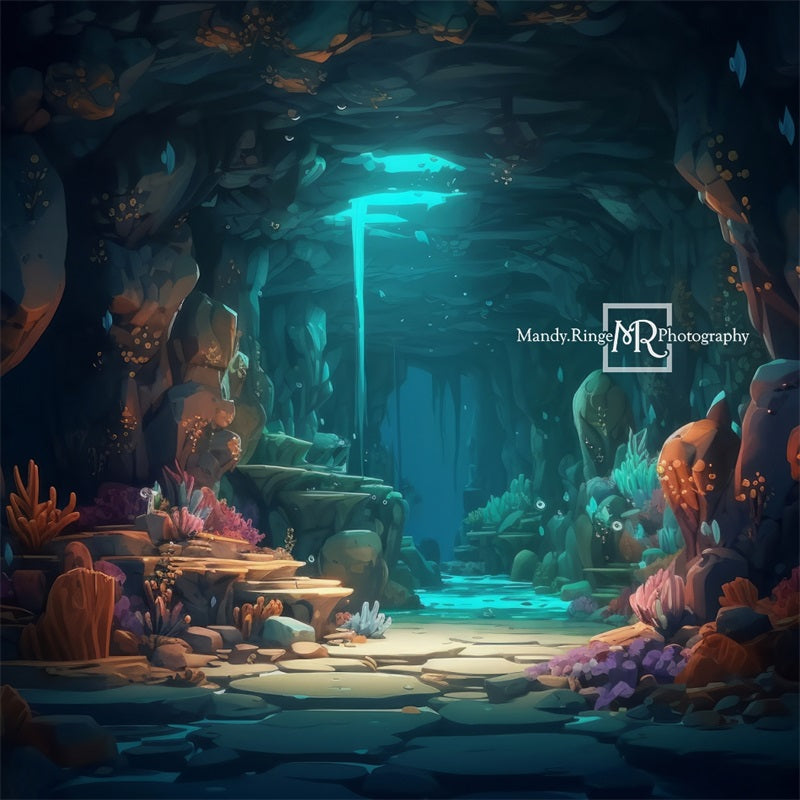 Kate Mermaid Sea Cave Backdrop Designed by Mandy Ringe Photography - Kate Backdrop AU