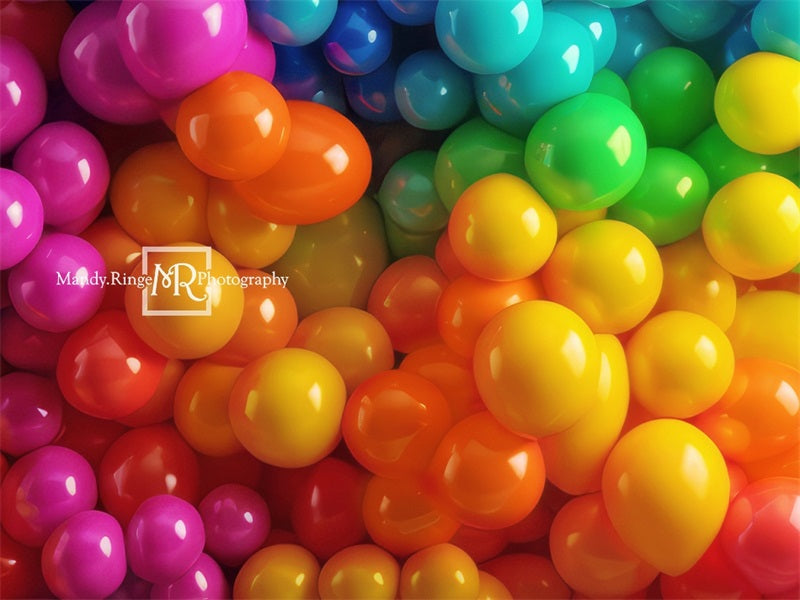 Kate Neon Rainbow Balloon Wall Backdrop Designed by Mandy Ringe Photography - Kate Backdrop AU