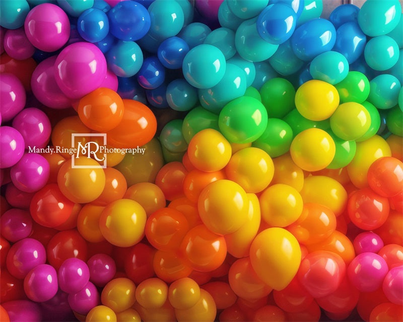 Kate Neon Rainbow Balloon Wall Backdrop Designed by Mandy Ringe Photography - Kate Backdrop AU