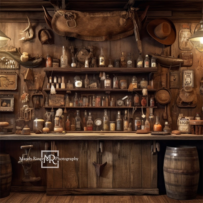 Kate Old Western Cowboy Saloon Wall Backdrop Designed by Mandy Ringe Photography - Kate Backdrop AU
