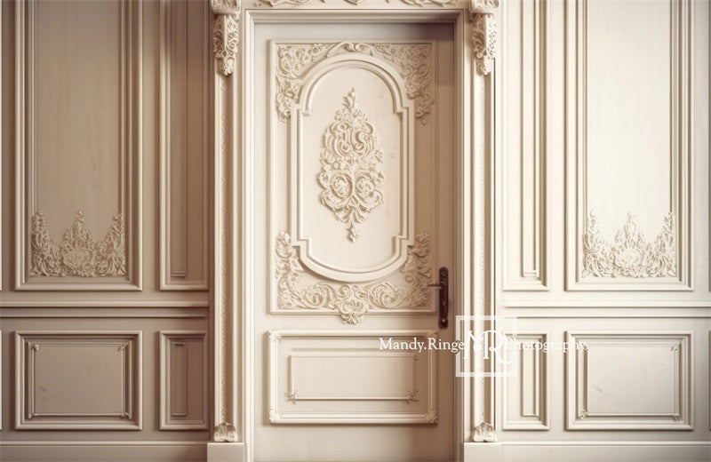 Kate Ornate Cream Victorian Wall Door Backdrop Designed by Mandy Ringe Photography - Kate Backdrop AU