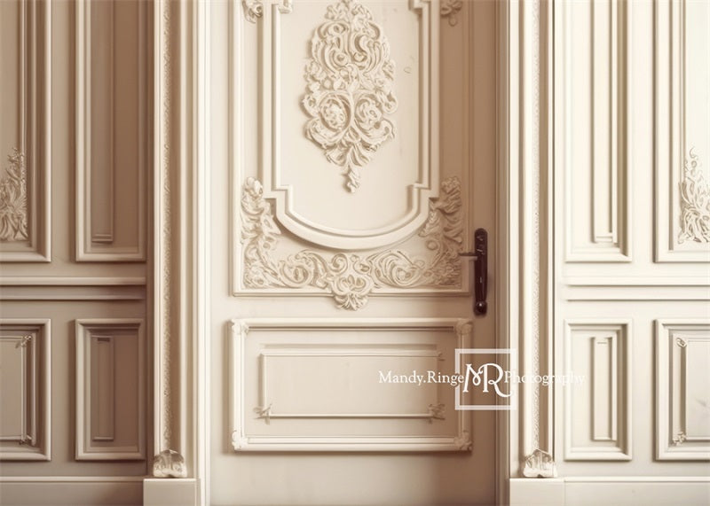 Kate Ornate Cream Victorian Wall Door Backdrop Designed by Mandy Ringe Photography - Kate Backdrop AU