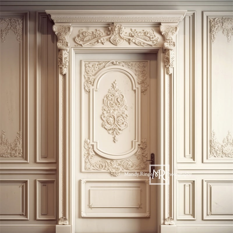 Kate Ornate Cream Victorian Wall Door Backdrop Designed by Mandy Ringe Photography - Kate Backdrop AU