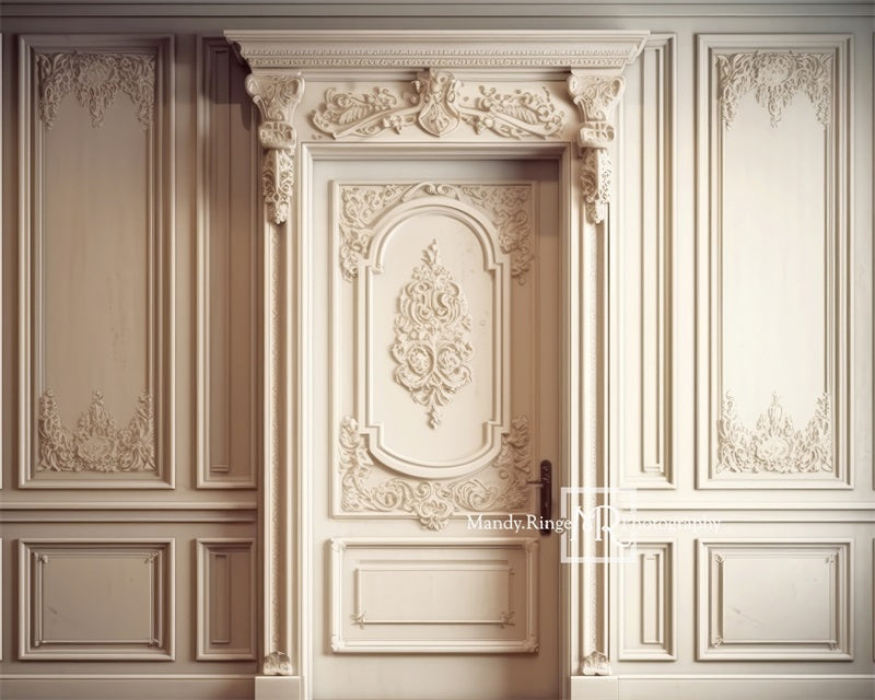 Kate Ornate Cream Victorian Wall Door Backdrop Designed by Mandy Ringe Photography - Kate Backdrop AU