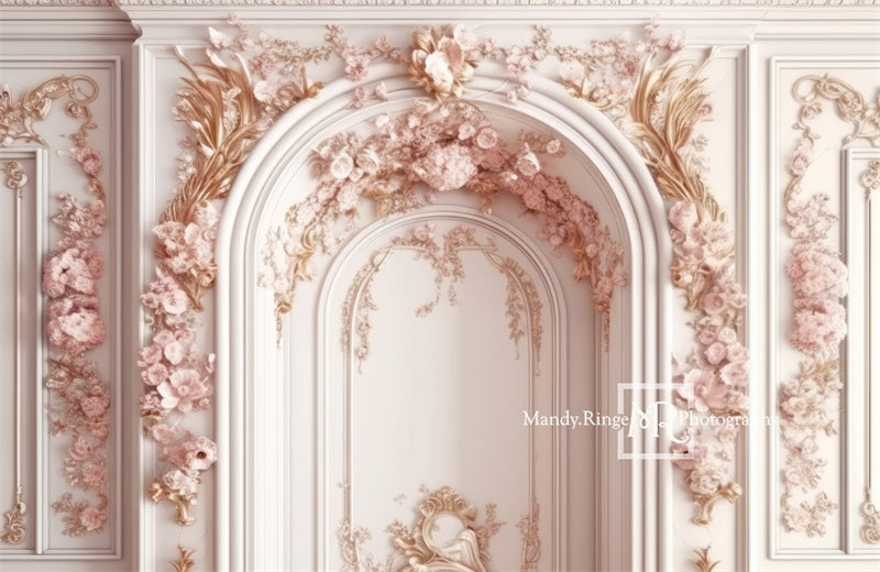 Kate Ornate Pink White Princess Wall Backdrop Designed by Mandy Ringe Photography - Kate Backdrop AU