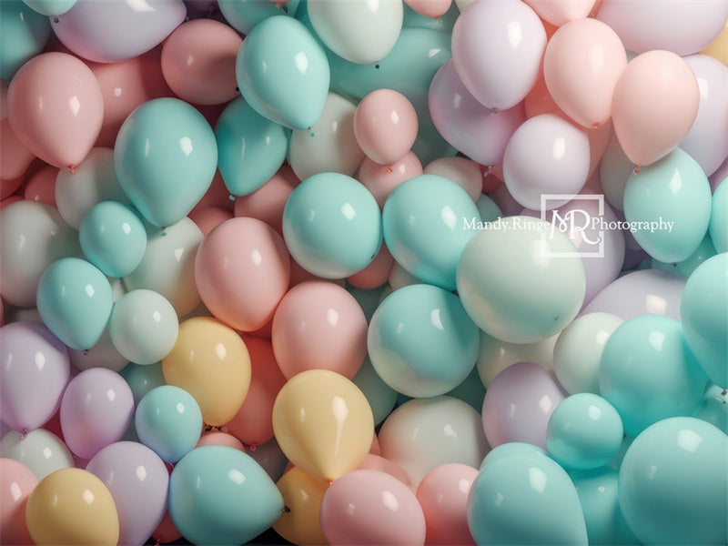 Kate Pastel Rainbow Balloon Wall Backdrop Designed by Mandy Ringe Photography - Kate Backdrop AU