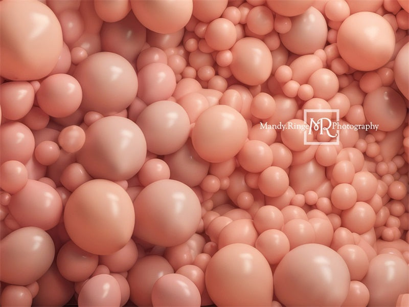 Kate Peach Balloon Wall Backdrop Designed by Mandy Ringe Photography - Kate Backdrop AU