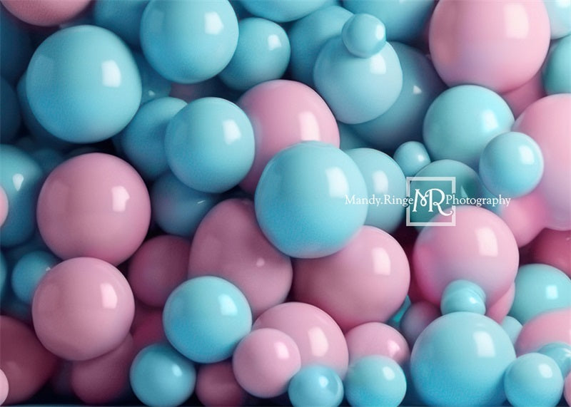 Kate Pink Blue Balloon Wall Backdrop Designed by Mandy Ringe Photography - Kate Backdrop AU