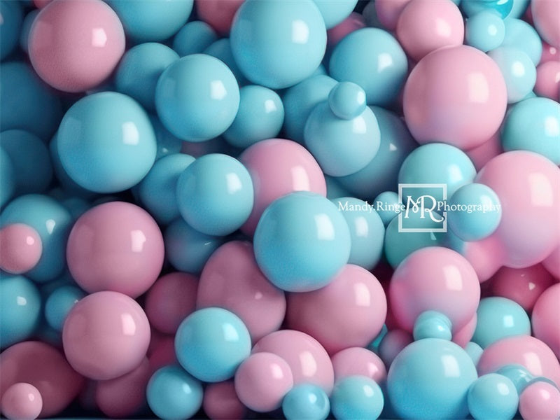 Kate Pink Blue Balloon Wall Backdrop Designed by Mandy Ringe Photography - Kate Backdrop AU