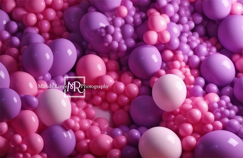 Kate Pink Purple Balloon Wall Backdrop Designed by Mandy Ringe Photography - Kate Backdrop AU