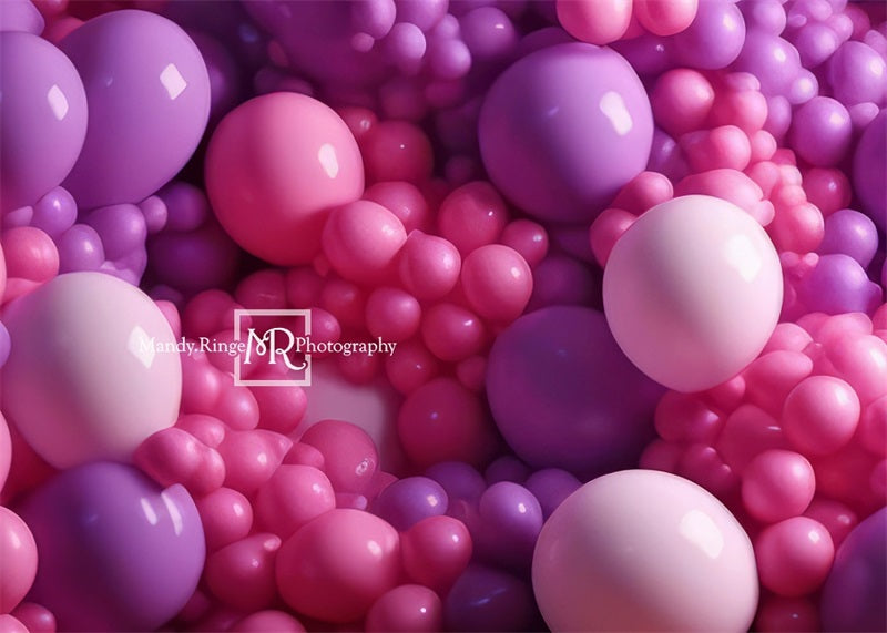 Kate Pink Purple Balloon Wall Backdrop Designed by Mandy Ringe Photography - Kate Backdrop AU