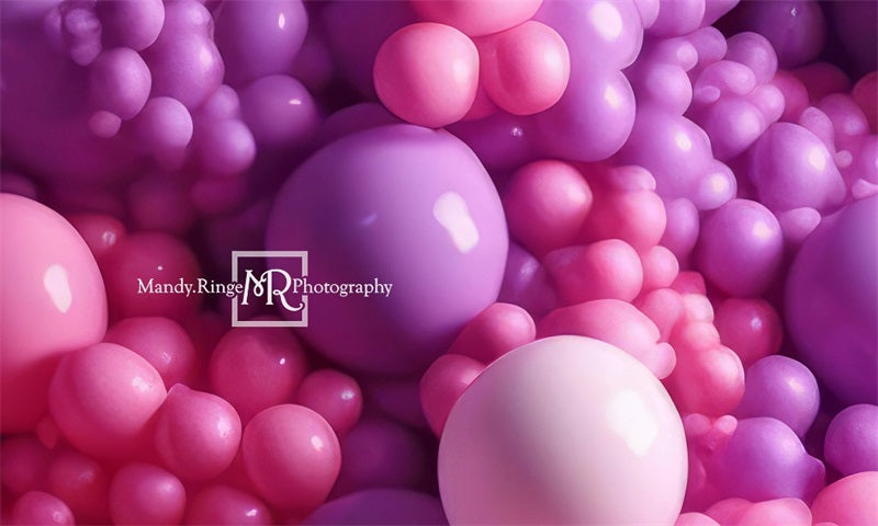 Kate Pink Purple Balloon Wall Backdrop Designed by Mandy Ringe Photography - Kate Backdrop AU
