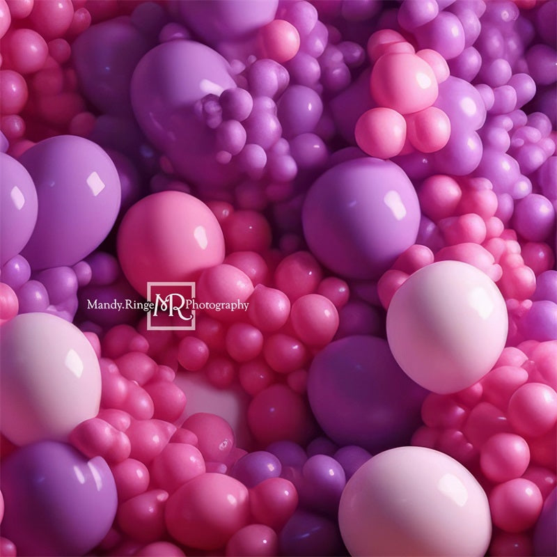 Kate Pink Purple Balloon Wall Backdrop Designed by Mandy Ringe Photography - Kate Backdrop AU