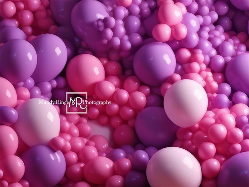 Kate Pink Purple Balloon Wall Backdrop Designed by Mandy Ringe Photography - Kate Backdrop AU