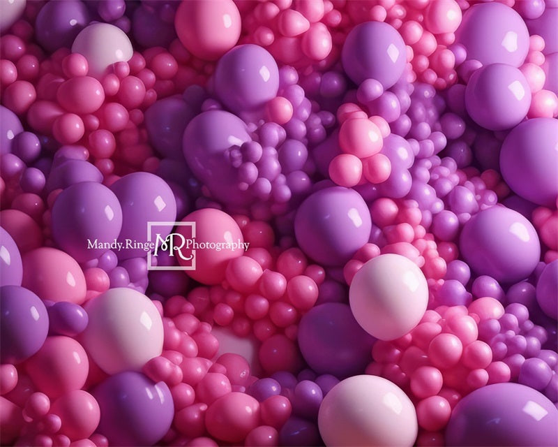 Kate Pink Purple Balloon Wall Backdrop Designed by Mandy Ringe Photography - Kate Backdrop AU