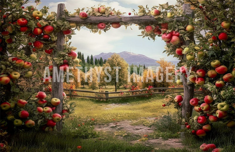 Kate Apple Arch Manor Backdrop Designed by Angela Marie Photography - Kate Backdrop AU