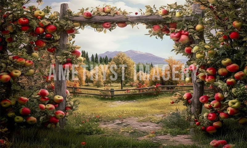 Kate Apple Arch Manor Backdrop Designed by Angela Marie Photography - Kate Backdrop AU